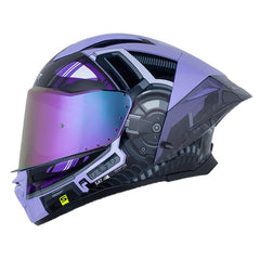 Casco Shaft 596 Sp Cosmo Morado Claro Gris Visor Revo Morado