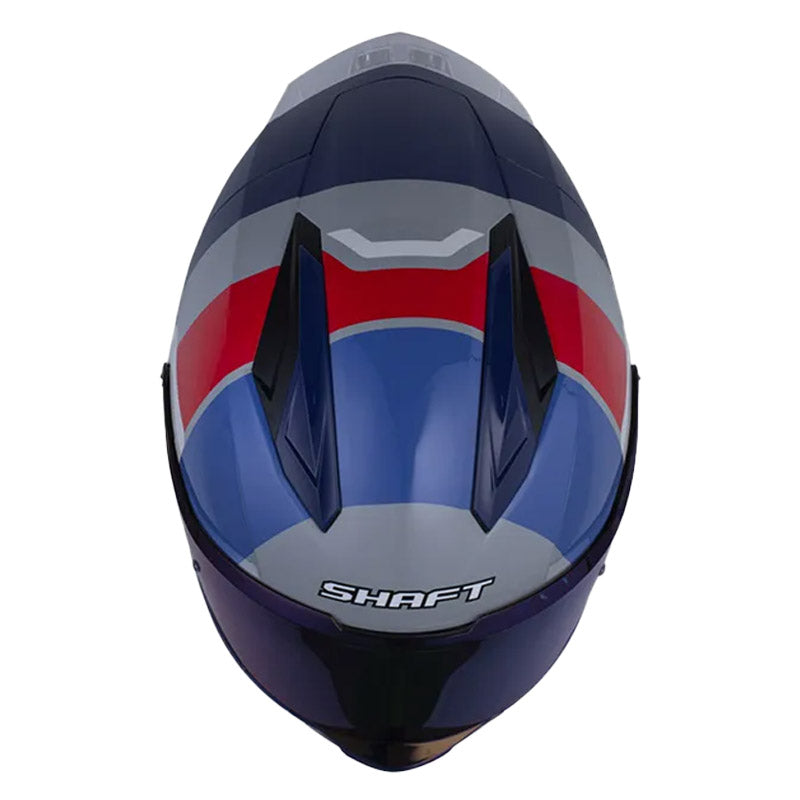 Casco Shaft 596 Sp Pacer Gris Azul Oscuro Visor Iridium Azul