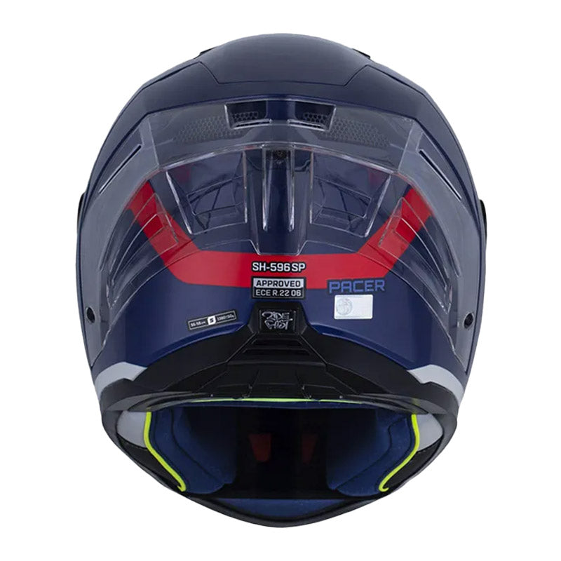 Casco Shaft 596 Sp Pacer Gris Azul Oscuro Visor Iridium Azul