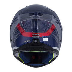 Casco Shaft 596 Sp Pacer Gris Azul Oscuro Visor Iridium Azul