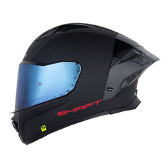 Casco Shaft 596 Sp Solid Negro Rojo Visor Iridium Azul