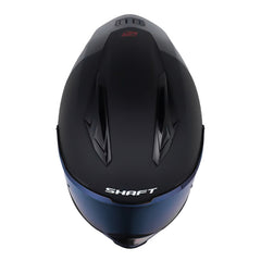 Casco Shaft 596 Sp Solid Negro Rojo Visor Iridium Azul