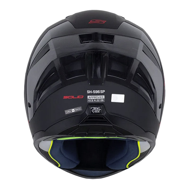 Casco Shaft 596 Sp Solid Negro Rojo Visor Iridium Azul