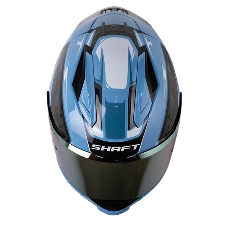 Casco Shaft 596 Sp Sport-Head Azul Claro Visor Iridium Dorado