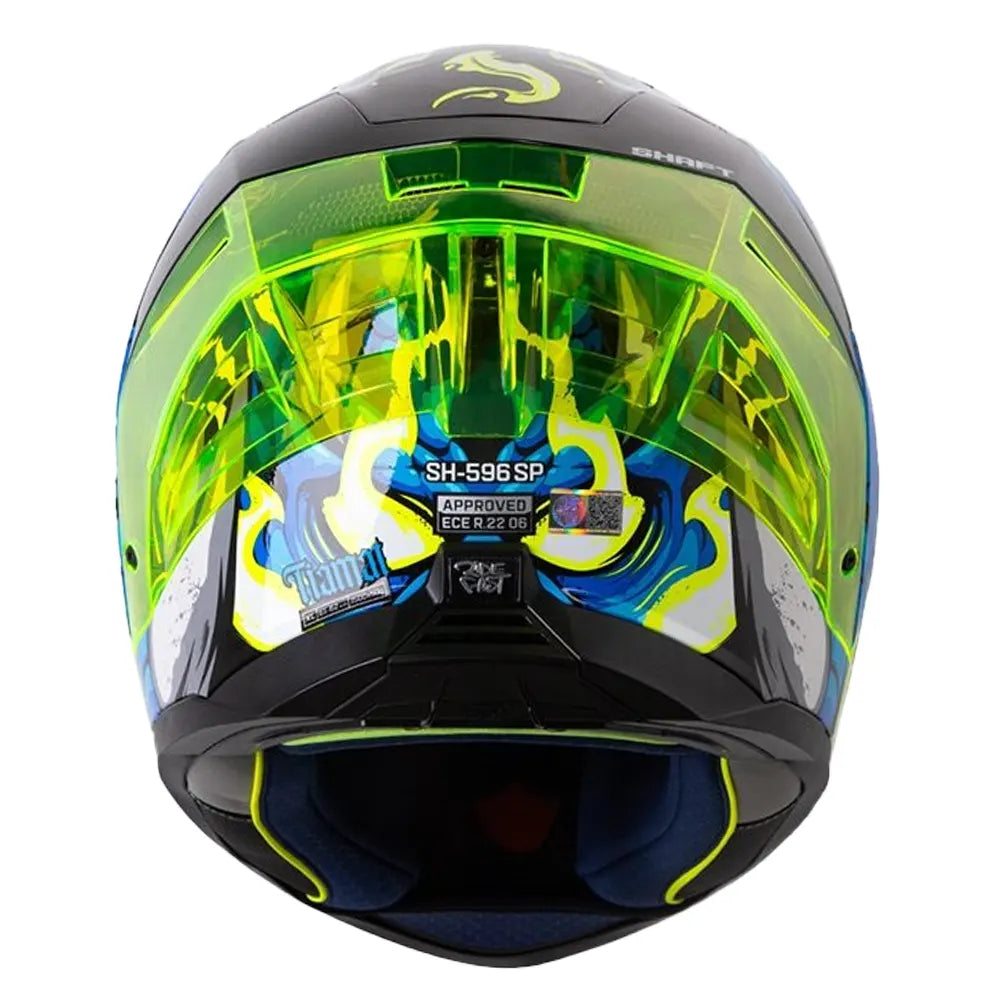Casco Shaft 596 Tiamat Negro Azul Visor Azul