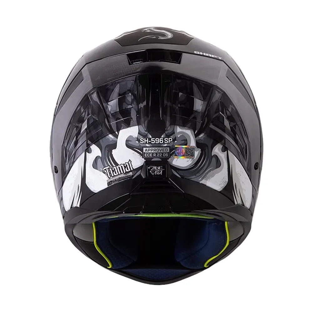 Casco Shaft 596 Tiamat Negro Gris Claro Visor Iridium Azul