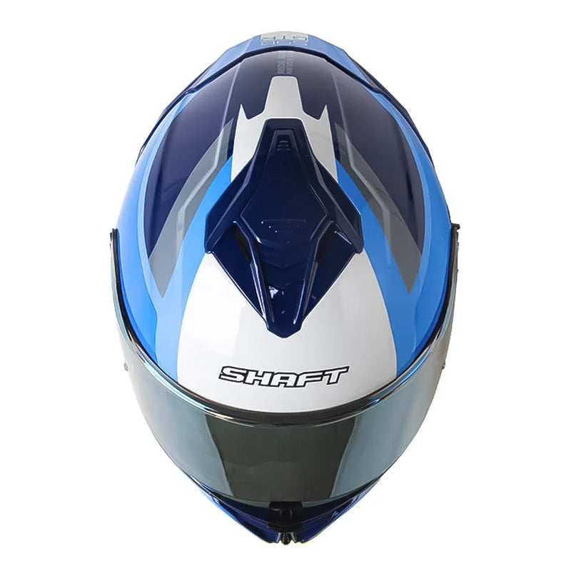 Casco Shaft 598 Gtr Speedou Azul Gris Visor Iridium Azul