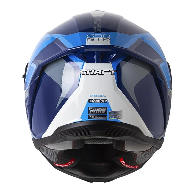 Casco Shaft 598 Gtr Speedou Azul Gris Visor Iridium Azul