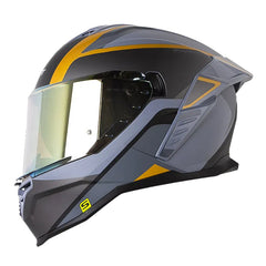Casco Shaft 598 Gtr Speedou Gris Visor Iridium Dorado