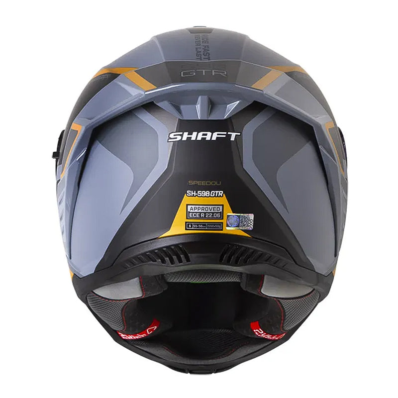 Casco Shaft 598 Gtr Speedou Gris Visor Iridium Dorado