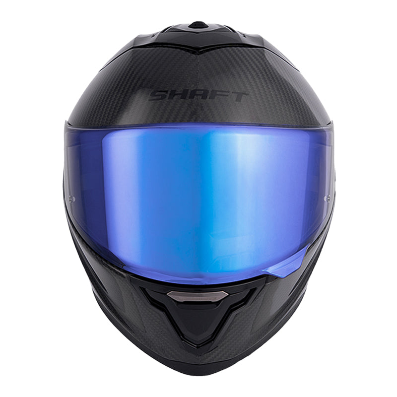 Casco Shaft Carbonite Solid Negro Carbono Visor Revo Azul