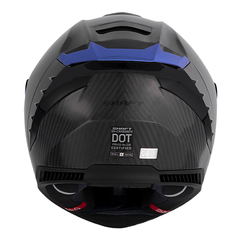 Casco Shaft Carbonite Solid Negro Carbono Visor Revo Azul