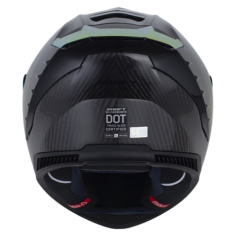 Casco Shaft Carbonite Solid Negro Carbono Visor Revo Dorado