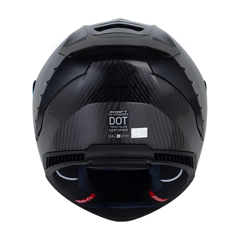 Casco Shaft Carbonite Solid Negro Carbono Visor Revo Dorado