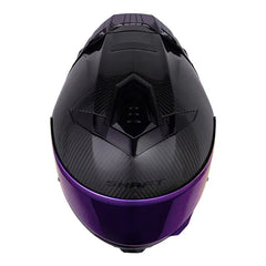 Casco Shaft Carbonite Solid Negro Carbono Visor Revo Morado