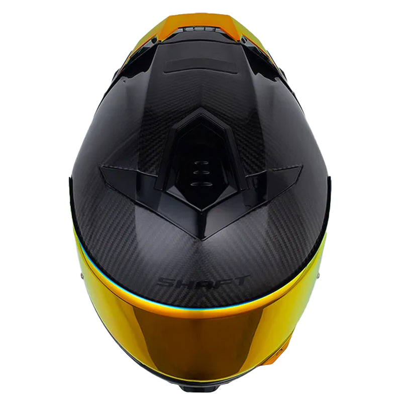 Casco Shaft Carbonite Solid Negro Carbono Visor Revo Rojo