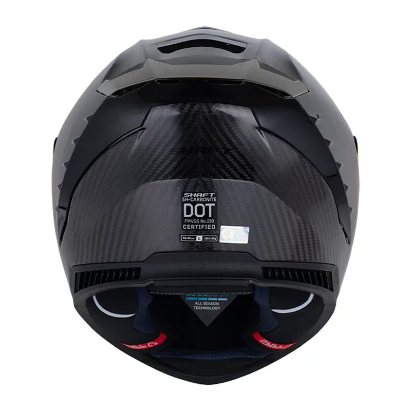 Casco Shaft Carbonite Solid Negro Carbono Visor Revo Rojo