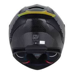 Casco Shaft Carbonite Solid Negro Carbono Visor Revo Rojo