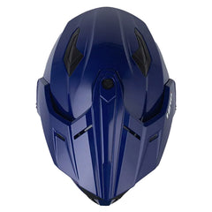 Casco Hro Mx-340 Solid Azul Oscuro Silver Visor Iridium Azul