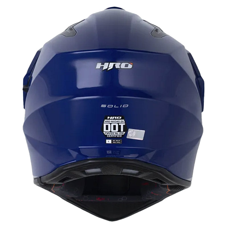 Casco Hro Mx-340 Solid Azul Oscuro Silver Visor Iridium Azul