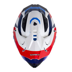 Casco Shaft Mx360 Apricot Blanco Perlado Azul Oscuro Visor Iridium Azul