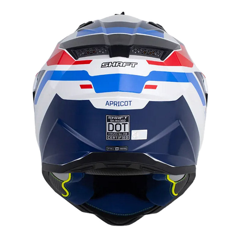 Casco Shaft Mx360 Apricot Blanco Perlado Azul Oscuro Visor Iridium Azul