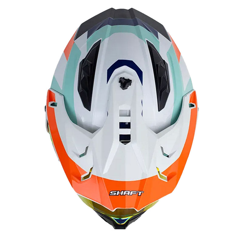 Casco Shaft Mx360 Apricot Gris Claro Verde Claro Visor Revo Rojo
