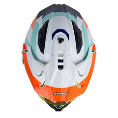 Casco Shaft Mx360 Apricot Gris Claro Verde Claro Visor Revo Rojo