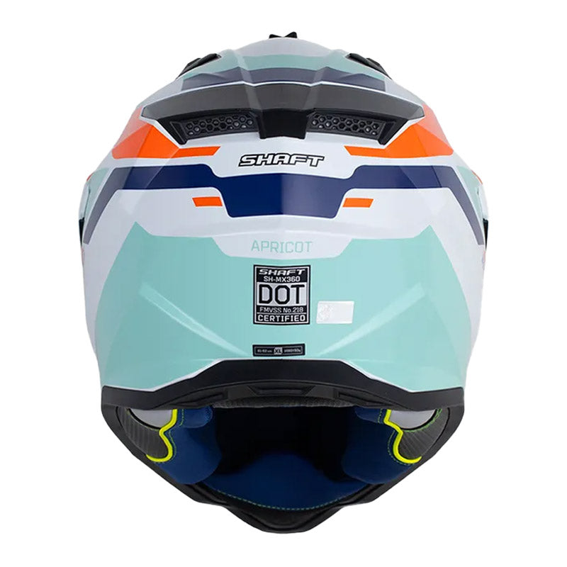 Casco Shaft Mx360 Apricot Gris Claro Verde Claro Visor Revo Rojo