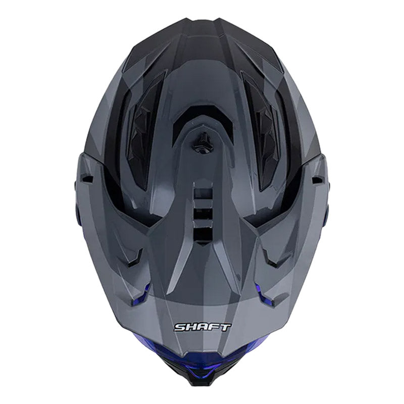 Casco Shaft Mx360 Apricot Gris Oscuro Negro Visor Iridium Azul