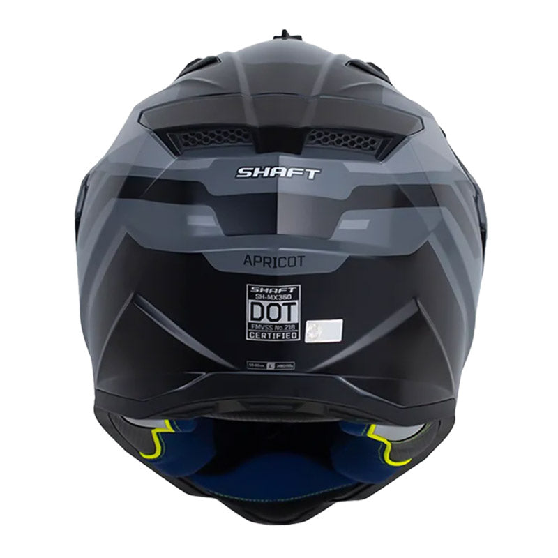 Casco Shaft Mx360 Apricot Gris Oscuro Negro Visor Iridium Azul