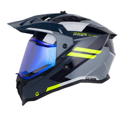 Casco Shaft Mx360 Flush Azul Oscuro Gris Oscuro Visor Iridium Azul