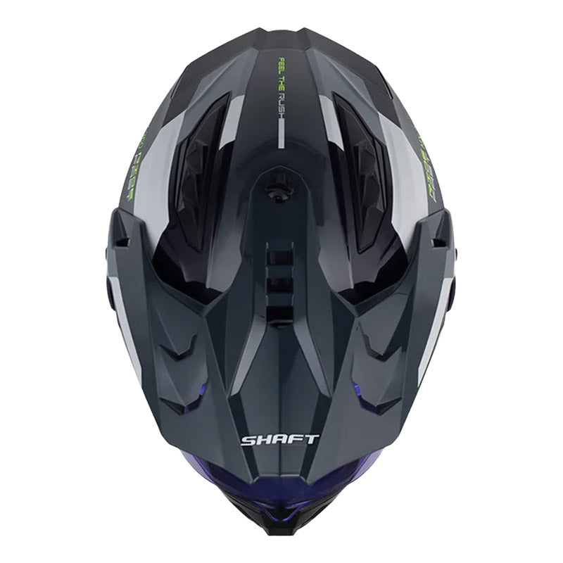 Casco Shaft Mx360 Flush Azul Oscuro Gris Oscuro Visor Iridium Azul