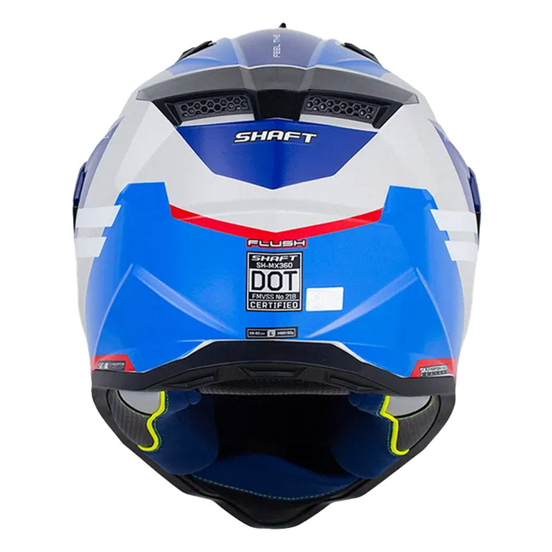 Casco Shaft Mx360 Flush Gris Claro Azul Oscuro Visor Iridium Azul