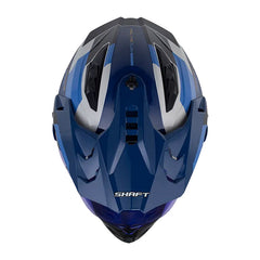 Casco Shaft Mx360 Flush Gris Claro Azul Visor Iridium Azul