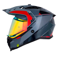 Casco Shaft Mx360 Kosh Gris Rojo Visor Revo Rojo