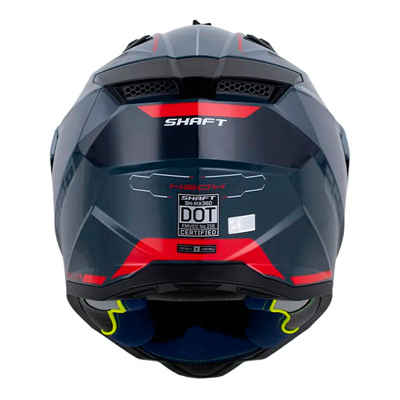 Casco Shaft Mx360 Kosh Gris Rojo Visor Revo Rojo