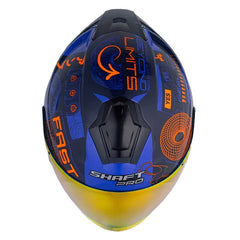 Casco Shaft Pro 240Dv Wire Frame Azul Oscuro Naranja Visor Revo Rojo