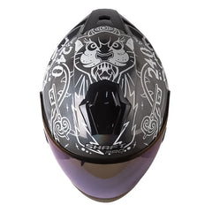 Casco Shaft Pro 240Dv Classic Camaleón Blanco Visor Iridium Azul