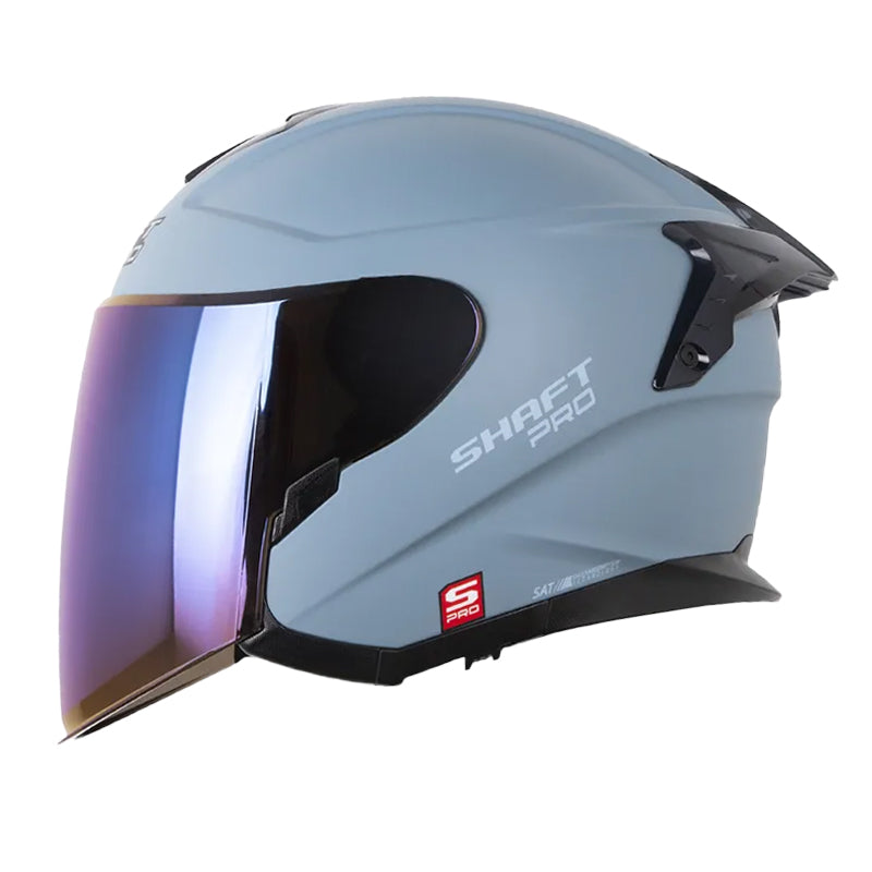 Casco Shaft Pro 240Dv Solid Azul Gris Visor Iridium Azul