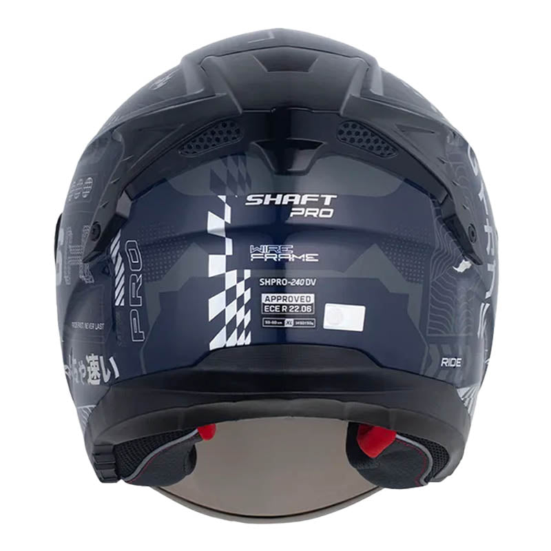 Casco Shaft Pro 240Dv Wire Frame Azul Oscuro Holografico Visor Smoke