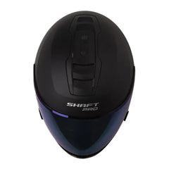 Casco Shaft Pro 300 Modular Solid Negro Gris Visor Iridium Azul