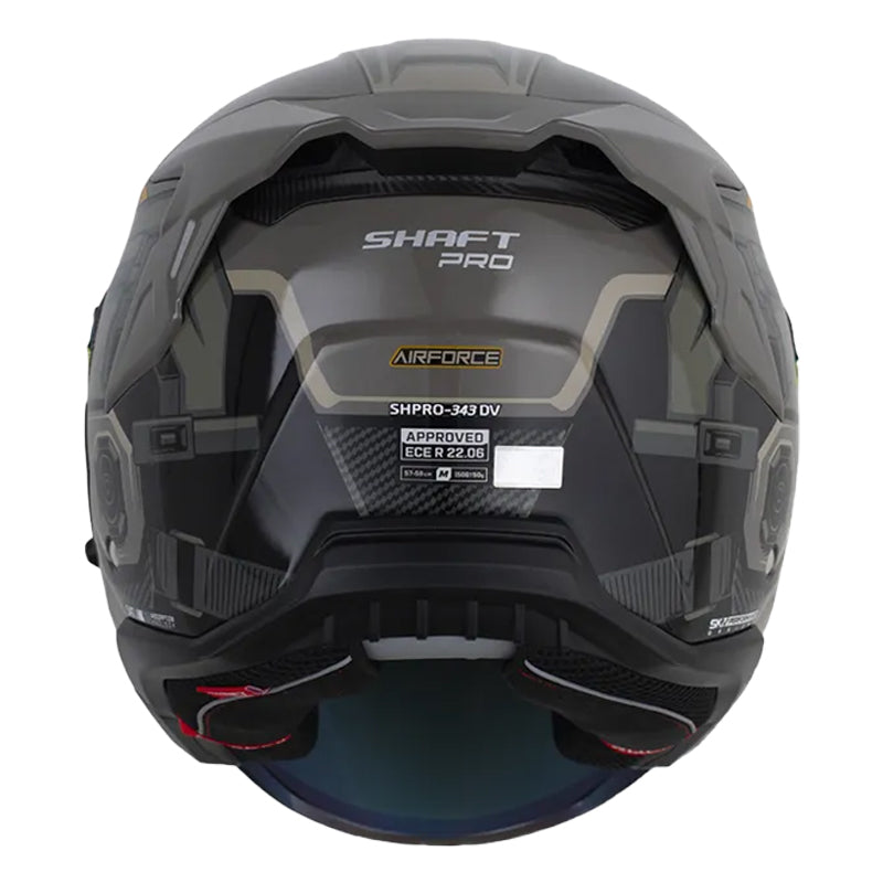 Casco Shaft Pro 343 Dv Airforce Arena Oscuro Visor Revo Rojo