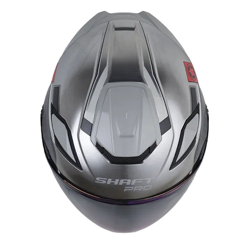 Casco Shaft Pro 343 Dv Airforce Cromado Gris Oscuro Visor Iridium Azul