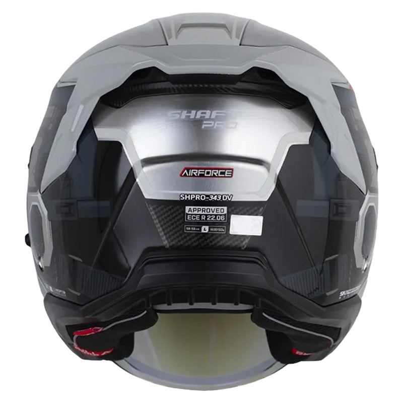 Casco Shaft Pro 343 Dv Airforce Cromado Gris Oscuro Visor Iridium Azul