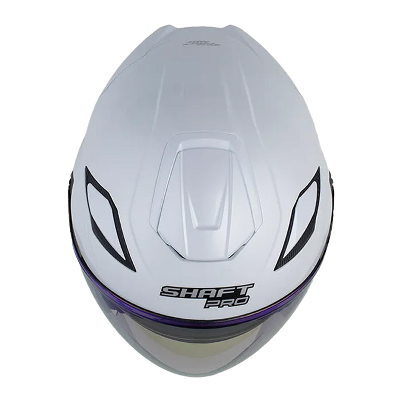 Casco Shaft Pro 343 Dv Solid Blanco Silver Visor Iridium Azul
