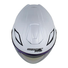 Casco Shaft Pro 343 Dv Solid Blanco Silver Visor Iridium Azul