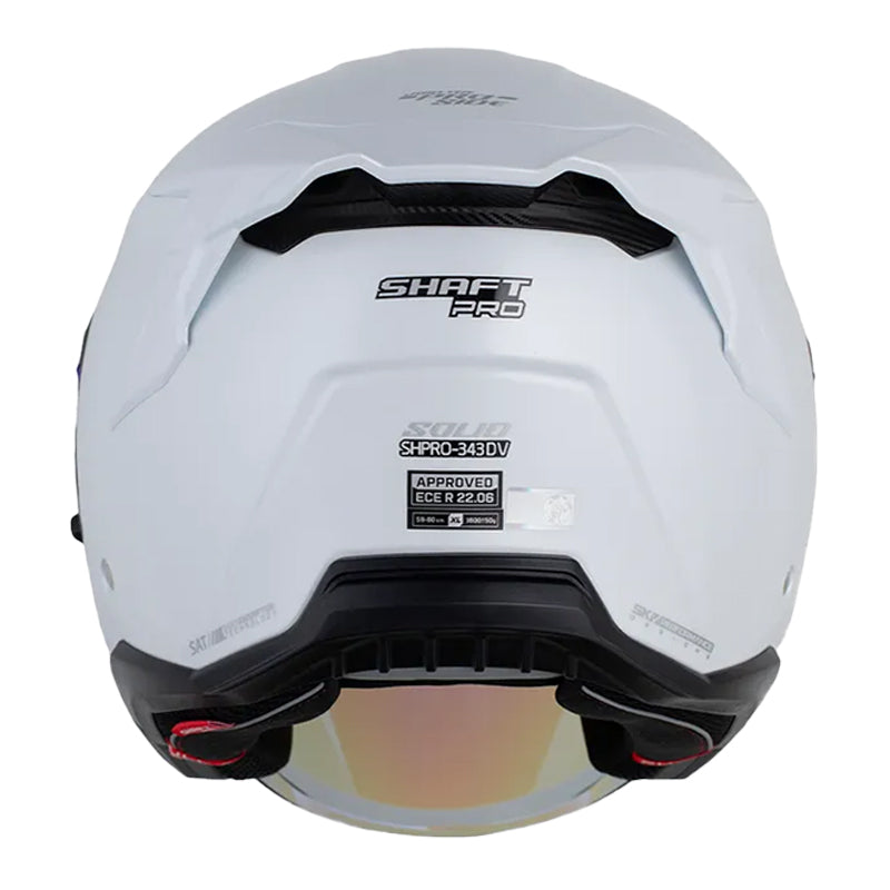 Casco Shaft Pro 343 Dv Solid Blanco Silver Visor Iridium Azul