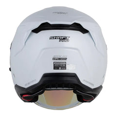 Casco Shaft Pro 343 Dv Solid Blanco Silver Visor Iridium Azul