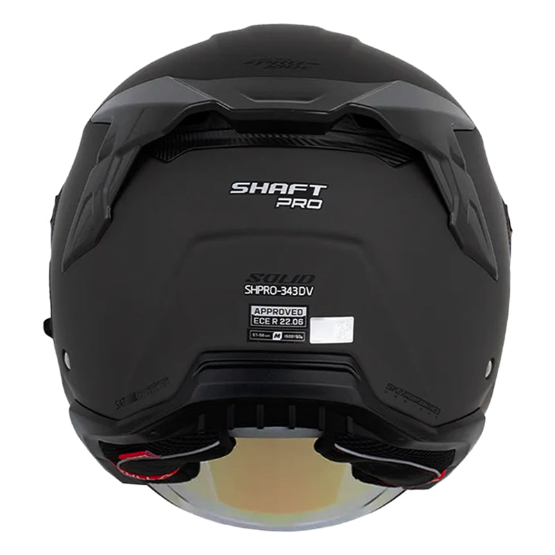 Casco Shaft Pro 343 Dv Solid Gris Oscuro Negro Visor Iridium Azul